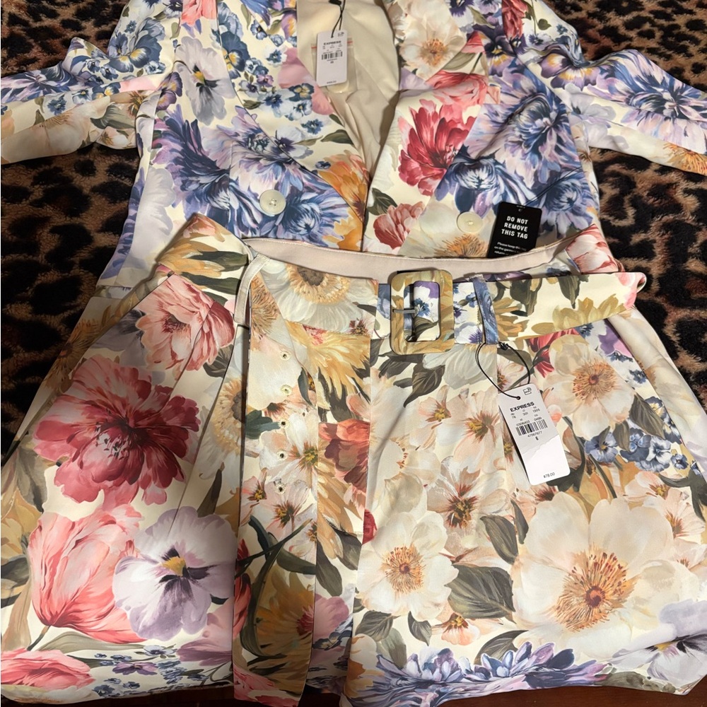 Express Floral Short & Blazer Set in Multicolor Floral - Picture 1 of 3